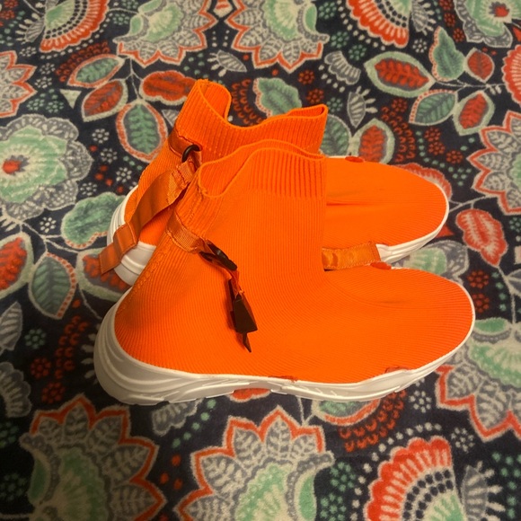Neon Orange Sock Shoes - Picture 2 of 8
